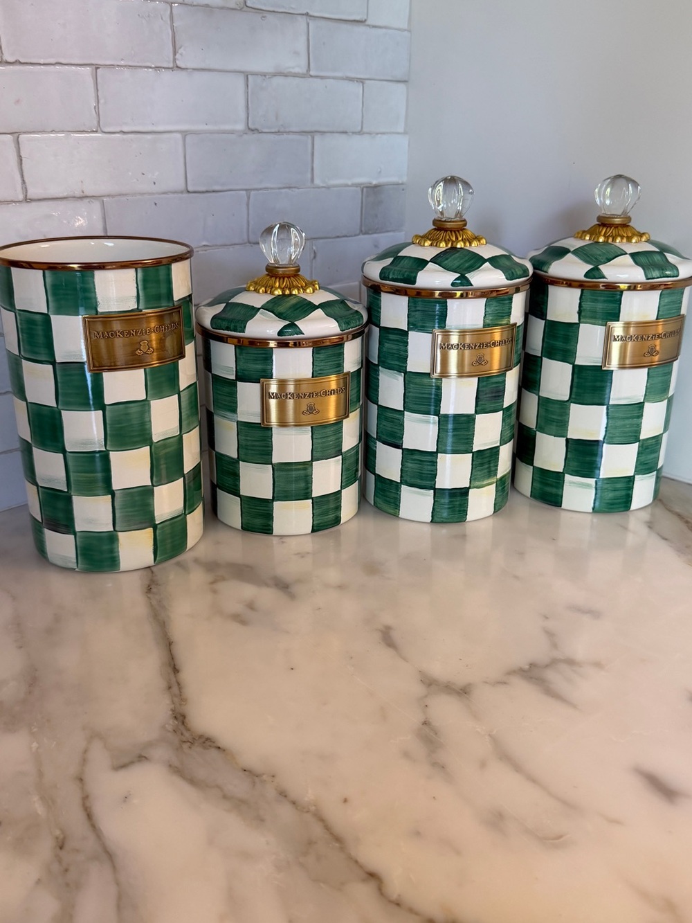 MacKenzie-Childs canister set & Utensil holder